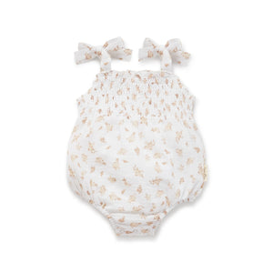 Sable Floral Muslin Tie Romper - White-Aster & Oak-000-Little Soldiers