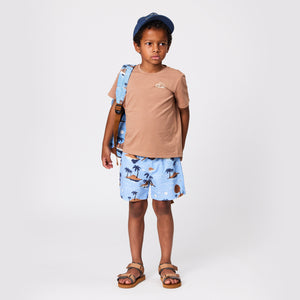 Board Shorts - Blue Lost Island-Kids Swimwear-Crywolf Child-1-Little Soldiers