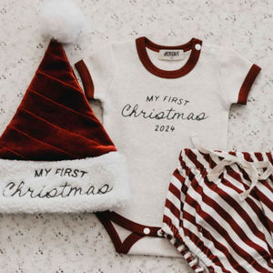 My First Christmas Bodysuit - Red PREORDER-Christmas Clothing-Bencer & Hazelnut-0000-Little Soldiers