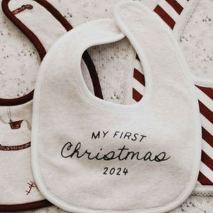 My First Christmas Bib PREORDER-Christmas Clothing-Bencer & Hazelnut-Little Soldiers