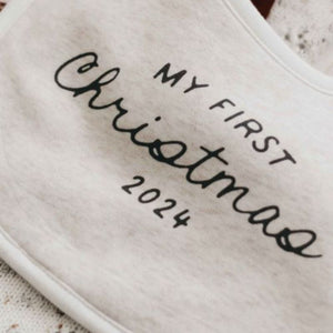 My First Christmas Bib PREORDER-Christmas Clothing-Bencer & Hazelnut-Little Soldiers