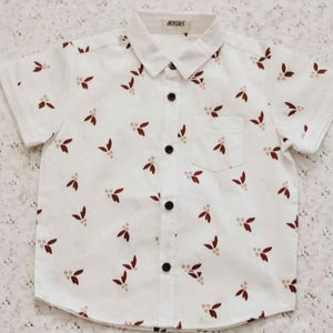 Mistletoe Collared Shirt PRE ORDER-Christmas Clothing-Bencer & Hazelnut-00 With Snaps at Bottom-Little Soldiers
