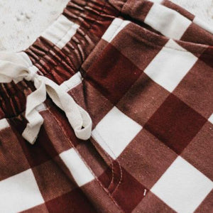 Gingham Denim Shorts PREORDER-Christmas Clothing-Bencer & Hazelnut-000-Little Soldiers