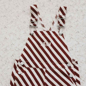 Candy Cane Denim Overalls PREORDER-Christmas Clothing-Bencer & Hazelnut-00-Little Soldiers