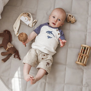 Orca Print Raglan Tee - Natural-Aster & Oak-00-Little Soldiers
