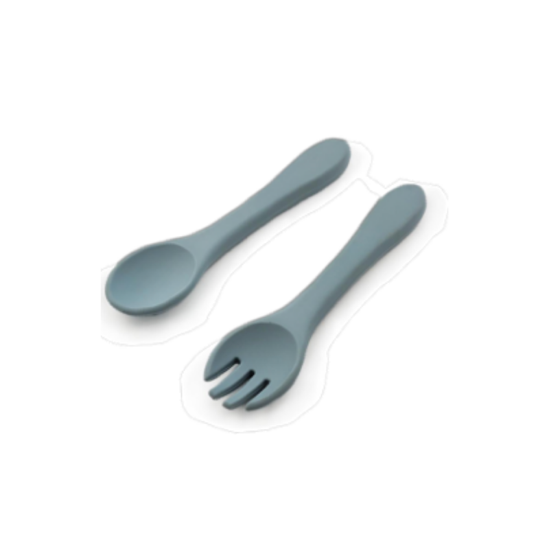 Silicone Fork & Spoon-Cherub & Me-Apricot-Little Soldiers