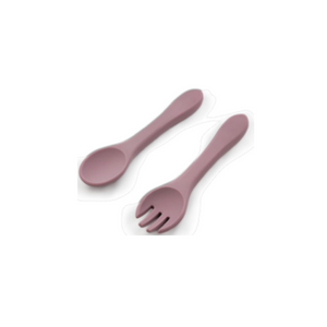 Silicone Fork & Spoon-Cherub & Me-Lilac-Little Soldiers