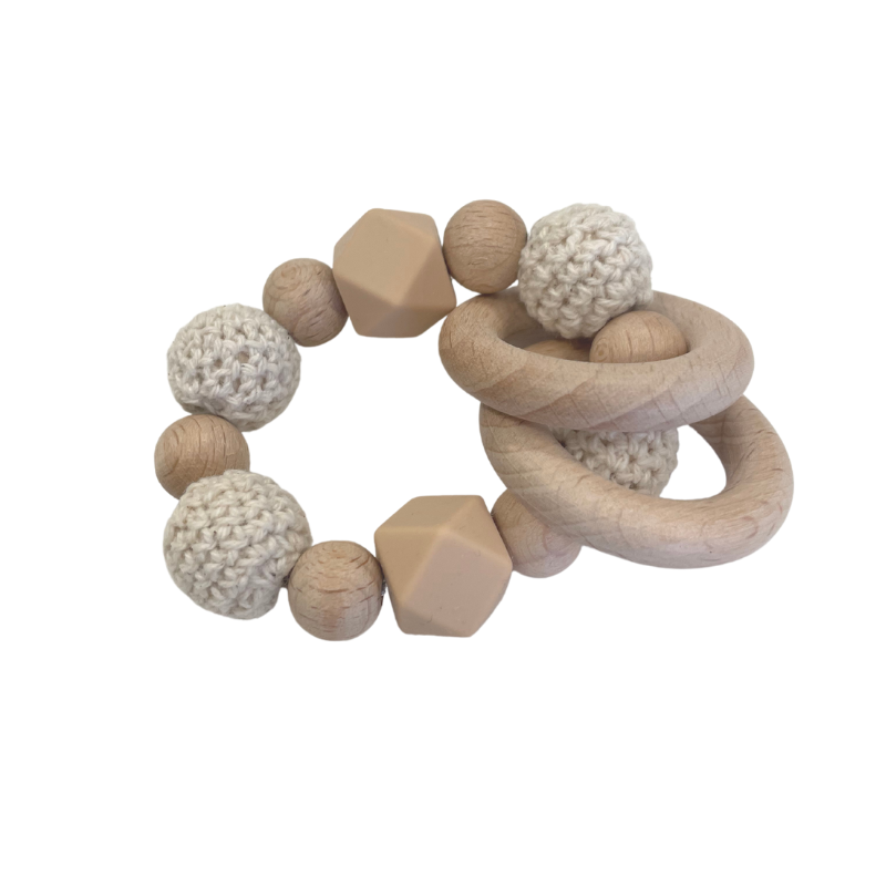 Wooden Ring Teether Natural-Little Soldiers-Little Soldiers
