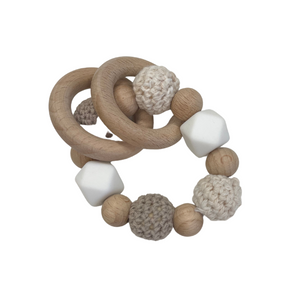 Wooden Ring Teether White-Cherub & Me-Little Soldiers