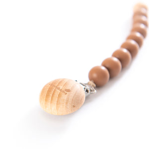 Silicone Dummy Clip/Chain-Cherub & Me-Apricot-Little Soldiers