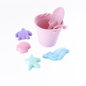 Silicone Scrunch Beach Toys - Pastel Pink-Cherub & Me-Little Soldiers