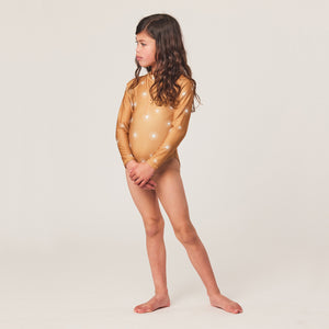Long Sleeve Swimsuit - Flower-Swimwear-Crywolf Child-1-Little Soldiers