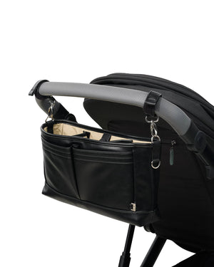 Faux Leather Stroller Organiser/Pram Caddy - Black-bag-Oi Oi-PRE ORDER END AUGUST-Little Soldiers