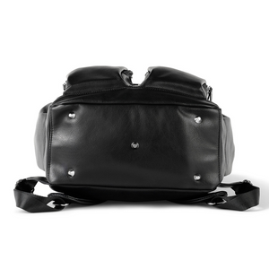 Signature Nappy Backpack - Black Faux Leather-bag-Oi Oi-PRE ORDER END OF AUGUST-Little Soldiers
