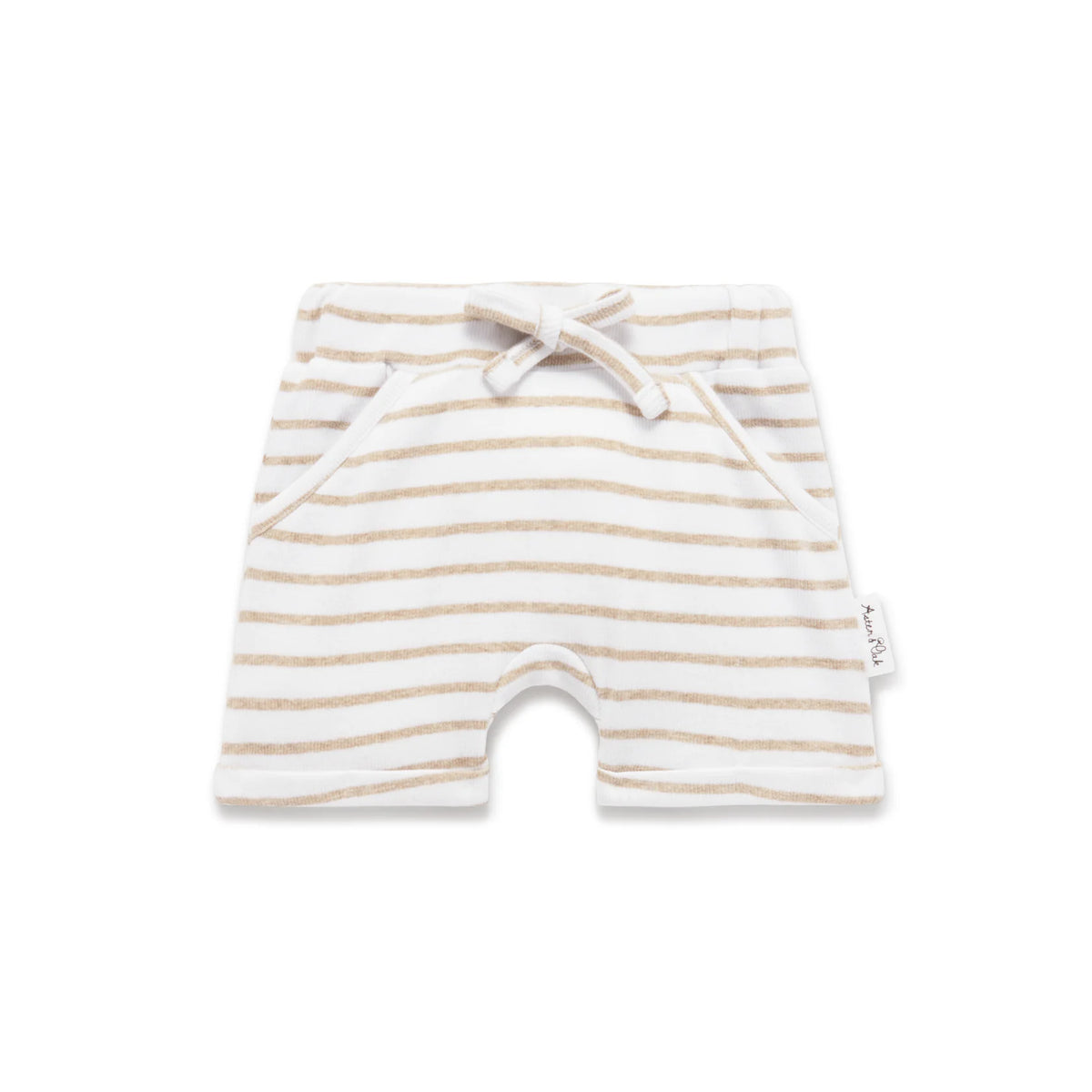 Stripe Rib Harem Shorts - Oatmeal-Aster & Oak-00-Little Soldiers