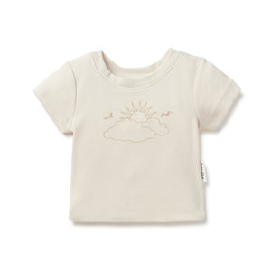 Cloud Chaser Rib Tee - Natural-Kids Tops-Aster & Oak-00-Little Soldiers