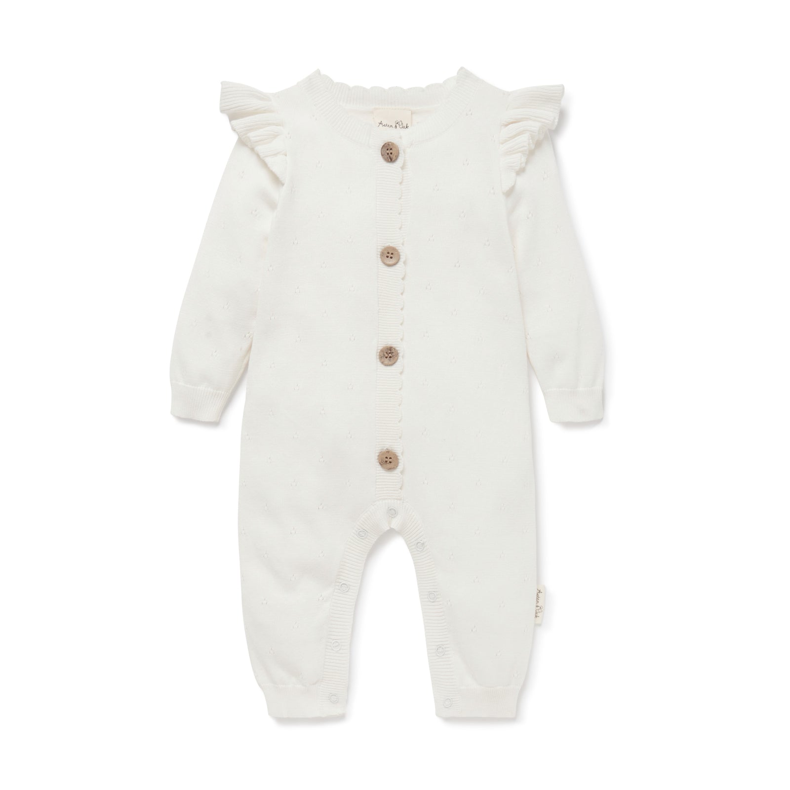 Ivory Pointelle Knit Romper-Aster & Oak-000-Little Soldiers