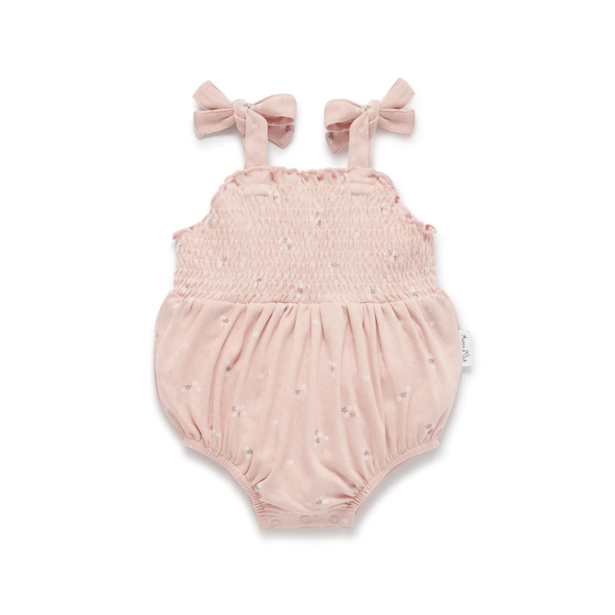 Petal Pointelle Tie Romper - Rose-Aster & Oak-000-Little Soldiers