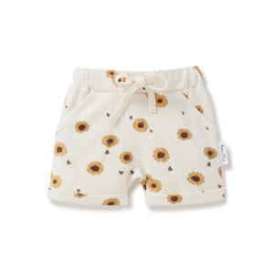 Sunflower Harem Shorts - Natural-Kids shorts-Aster & Oak-0-3-Little Soldiers
