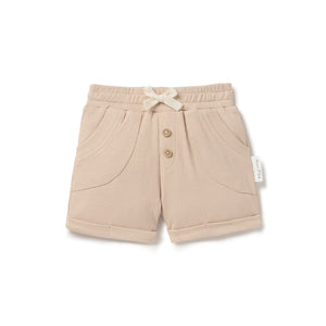 Taupe Rib Shorts - Taupe-Kids Shorts-Aster & Oak-000-Little Soldiers
