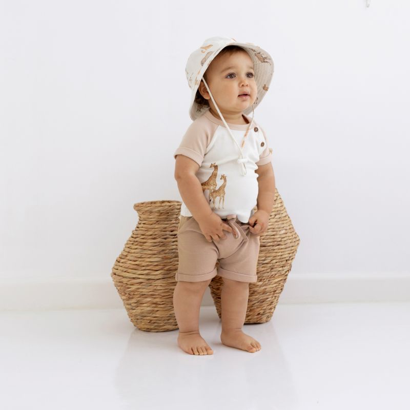 Taupe Rib Shorts - Taupe-Kids Shorts-Aster & Oak-000-Little Soldiers