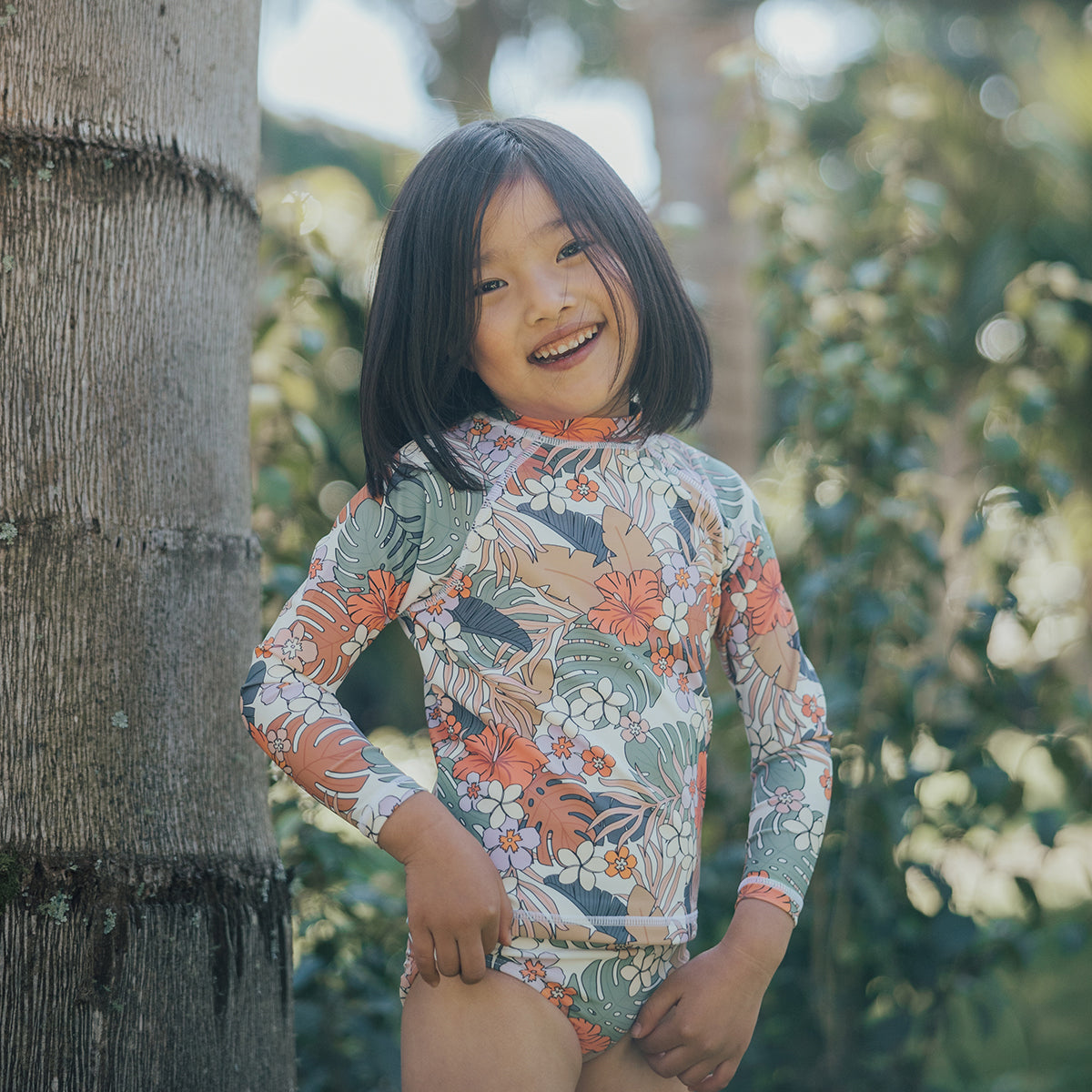 Rash Vest - Tropical Floral-Kids Swimwear-Crywolf Child-1-Little Soldiers