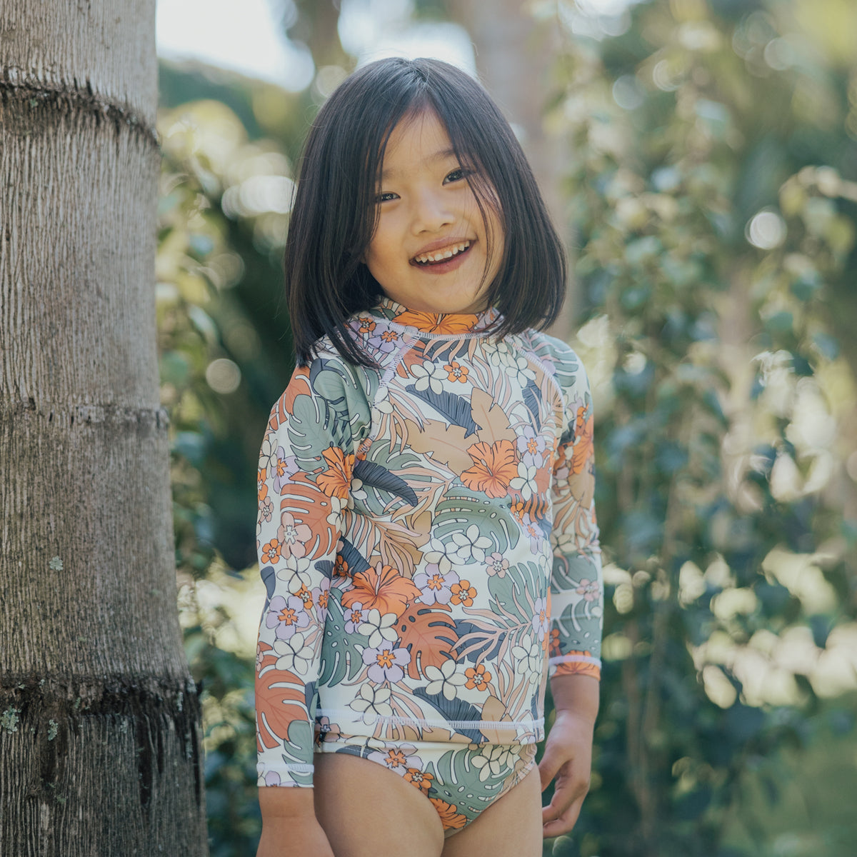 Rash Vest - Tropical Floral-Kids Swimwear-Crywolf Child-1-Little Soldiers