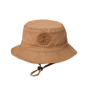 Reversible Bucket Hat - Indigo Palms-Hats-Crywolf Child-S-Little Soldiers