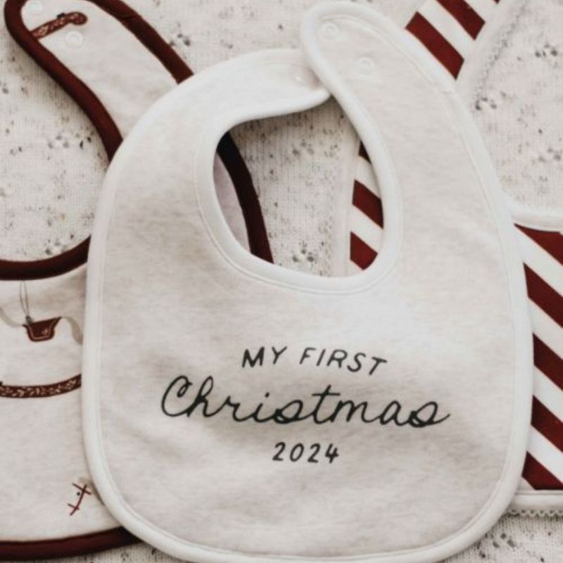 My First Christmas Bib PREORDER-Christmas Clothing-Bencer & Hazelnut-Little Soldiers
