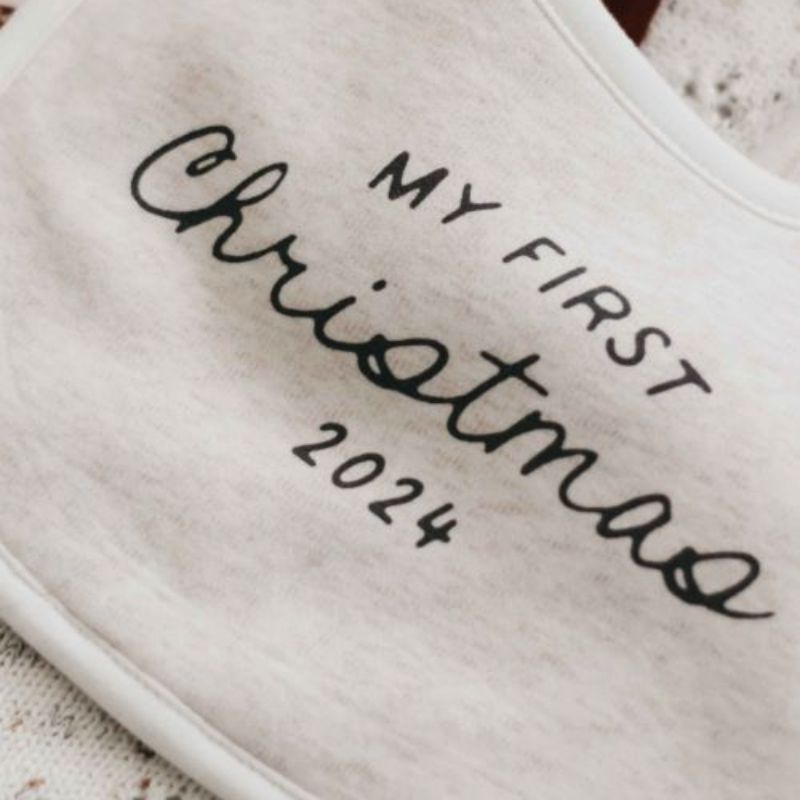 My First Christmas Bib PREORDER-Christmas Clothing-Bencer & Hazelnut-Little Soldiers