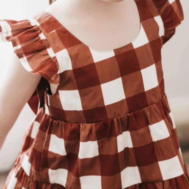 Gingham Playsuit/Dress PREORDER-Christmas Clothing-Bencer & Hazelnut-000 PLAYSUIT-Little Soldiers
