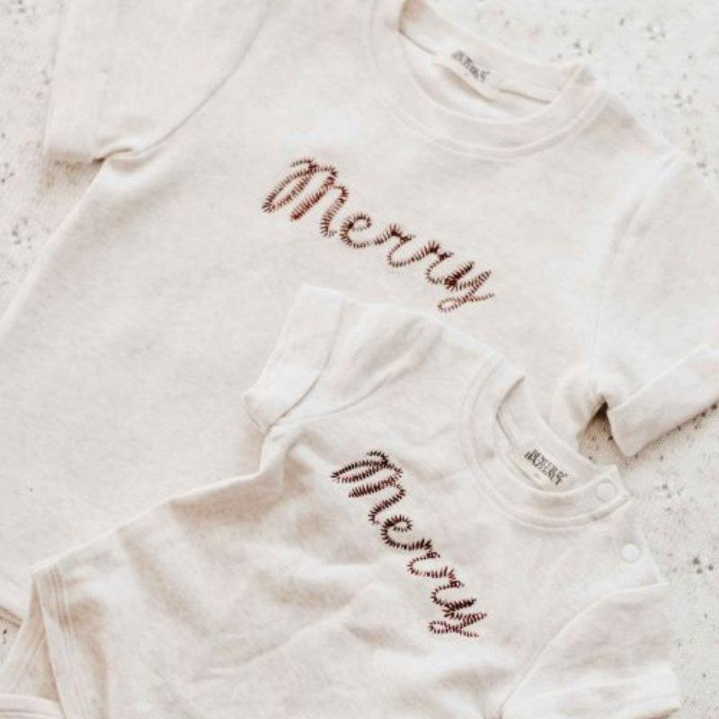 Merry Bodysuit/Tee PRE ORDER-Christmas Clothing-Bencer & Hazelnut-1 Bodysuit-Little Soldiers