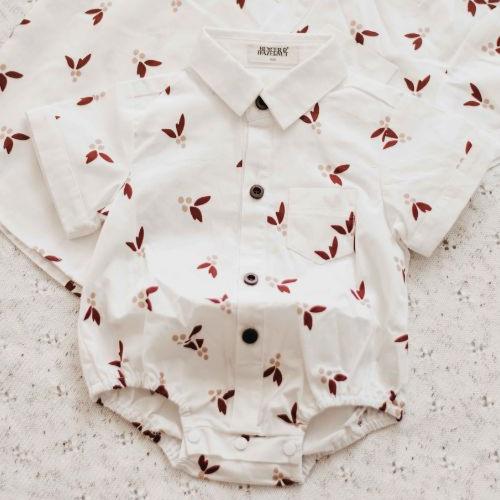 Mistletoe Collared Shirt PRE ORDER-Christmas Clothing-Bencer & Hazelnut-00 With Snaps at Bottom-Little Soldiers