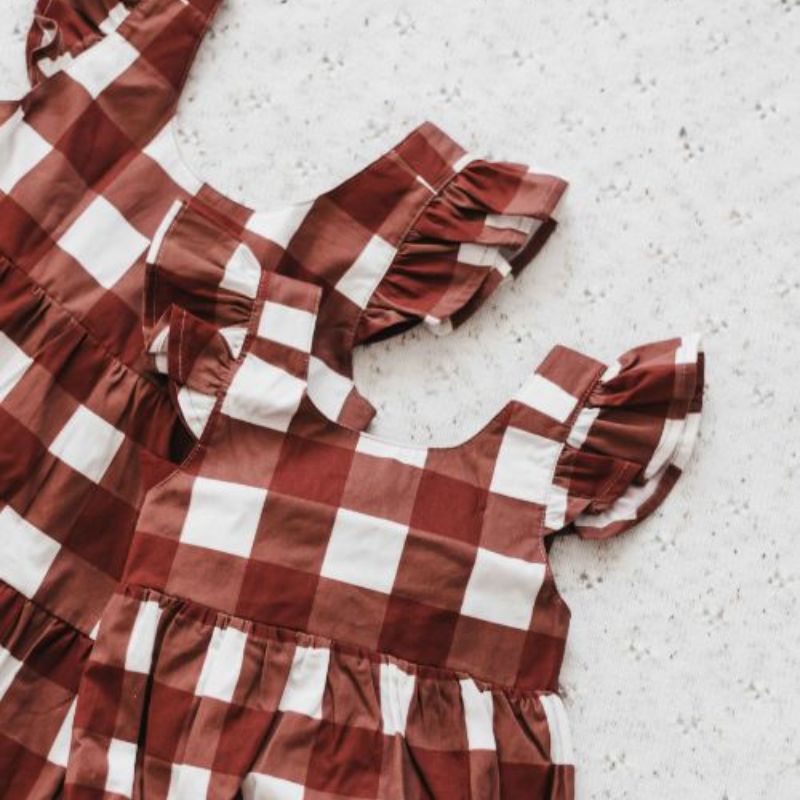 Gingham Playsuit/Dress PREORDER-Christmas Clothing-Bencer & Hazelnut-000 PLAYSUIT-Little Soldiers
