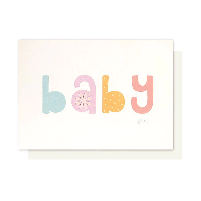 Girl Baby Card Flower Embellishment-Greeting Card-Elly Oak-Little Soldiers