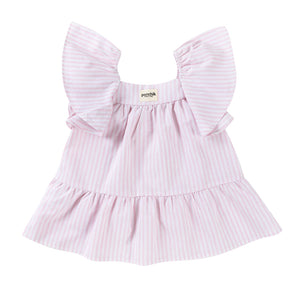 Cotton Frill Sleeve Dress - Fairy Floss Stripe-Kids Tops-Ponchik Kids-0-3m-Little Soldiers