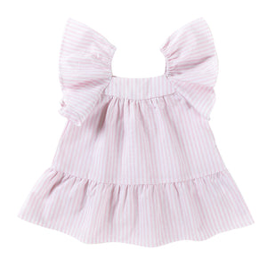 Cotton Frill Sleeve Dress - Lilac Stripe-Kids Tops-Ponchik Kids-0-3m-Little Soldiers