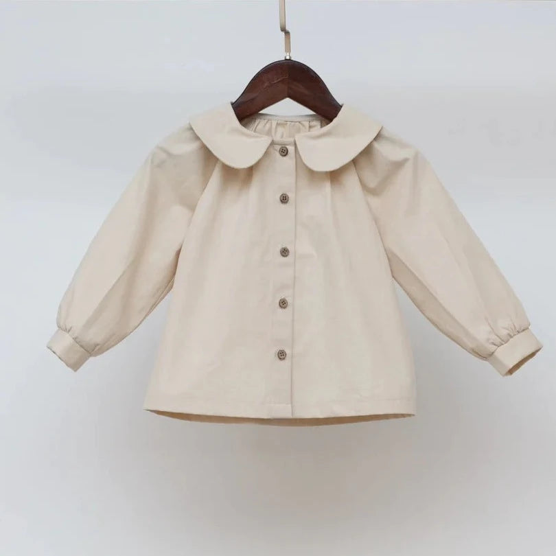 Round Collar Shirt - Buttermilk-Baby Onesie-Ponchik Kids-000-Little Soldiers