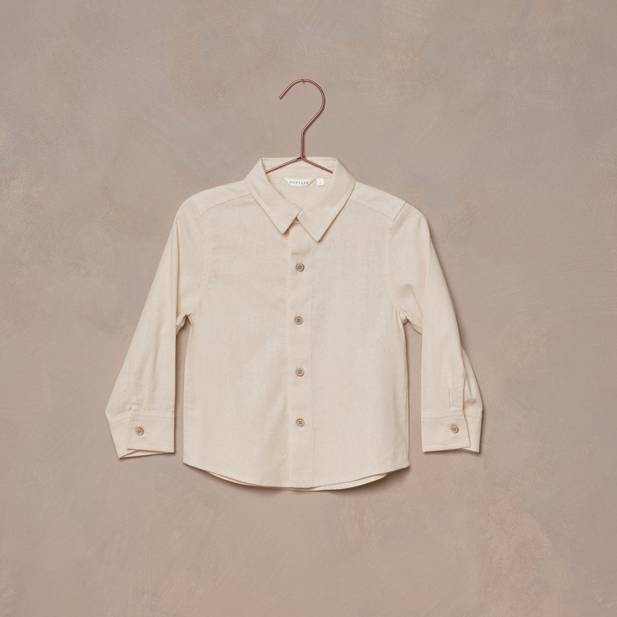 Harrison Button Down - Natural-T-Shirts-Nora Lee-6m-Little Soldiers