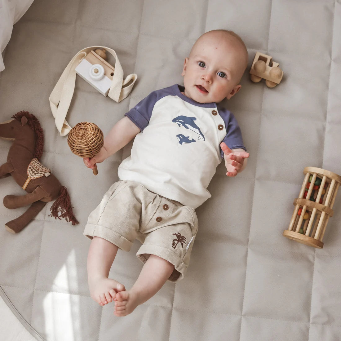 Orca Print Raglan Tee - Natural-Aster & Oak-00-Little Soldiers