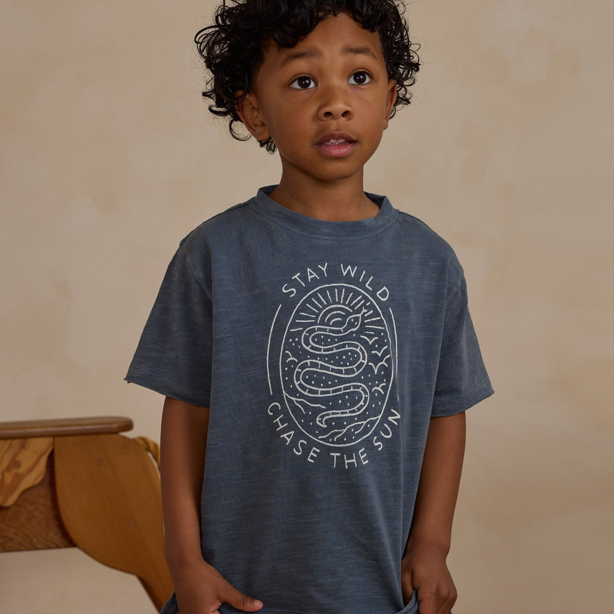 Raw Edge Tee - Stay Wild-Rylee & Cru-00-Little Soldiers