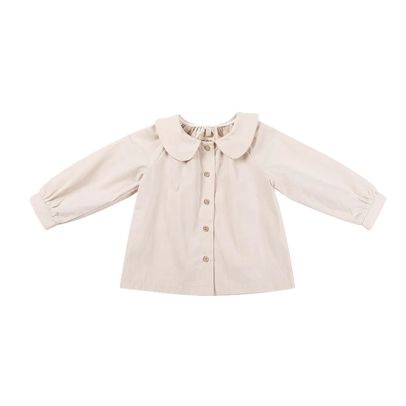 Round Collar Shirt - Buttermilk-Baby Onesie-Ponchik Kids-000-Little Soldiers