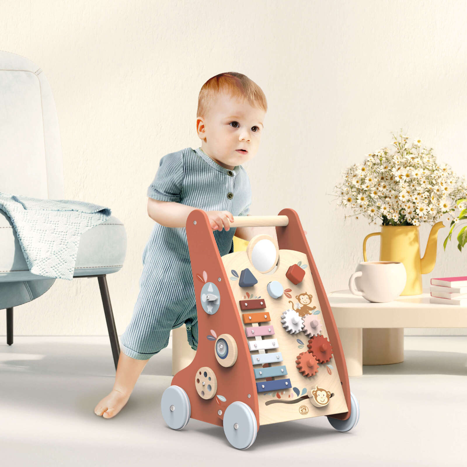 Multi Activity Push Toy - Activity Walker-Speedy Monkey-Little Soldiers