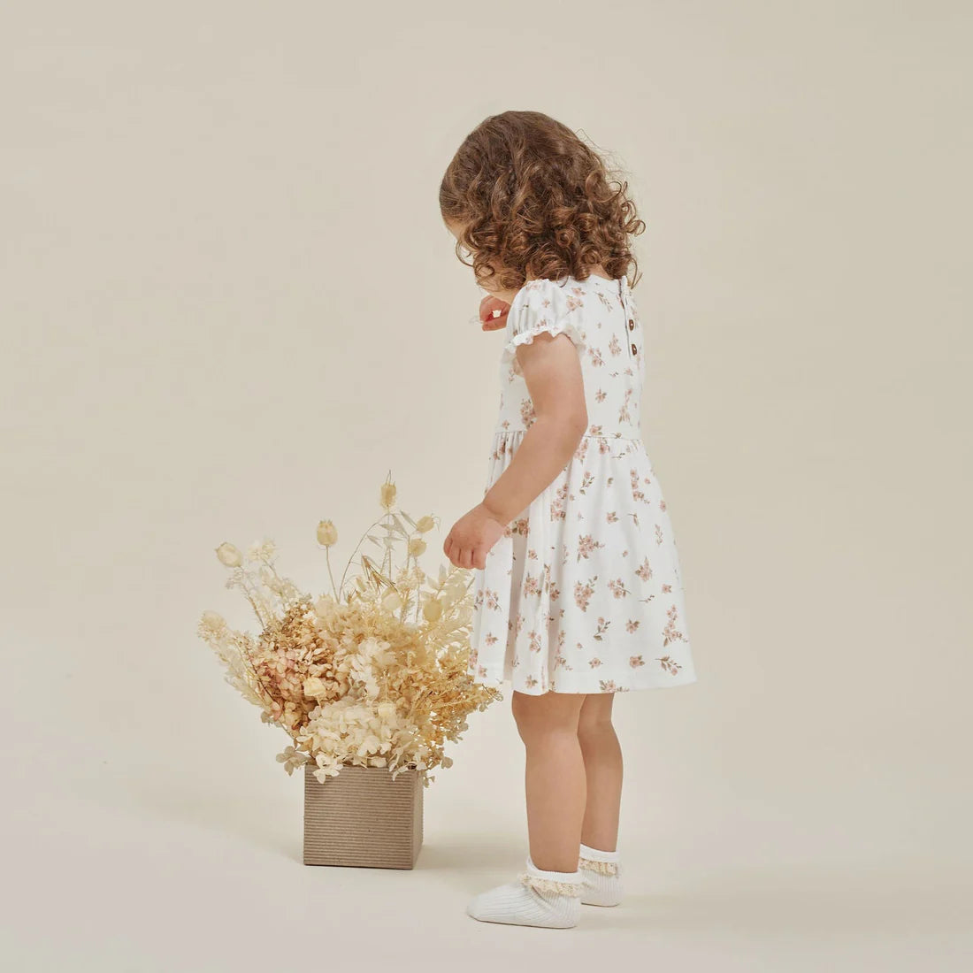 Blossom Skater Dress - White-Aster & Oak-0-Little Soldiers