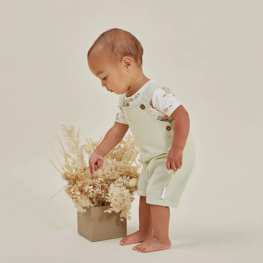 Sage Chambray Overalls-Aster & Oak-00-Little Soldiers