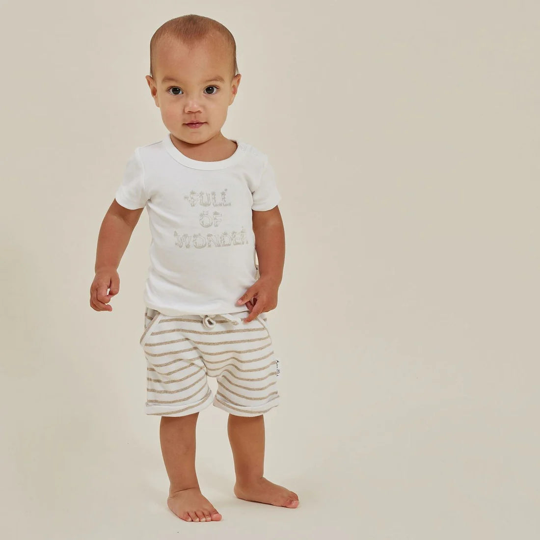 Stripe Rib Harem Shorts - Oatmeal-Aster & Oak-00-Little Soldiers