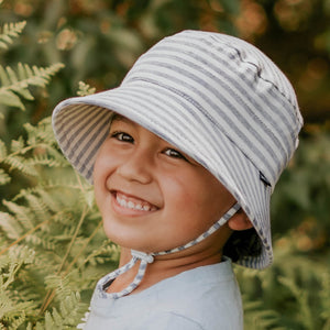 Originals Toddler Bucket Sun Hat - Grey Stripe-Hats-Bedhead Hats-37cm / 0-3 months / XXS-Little Soldiers