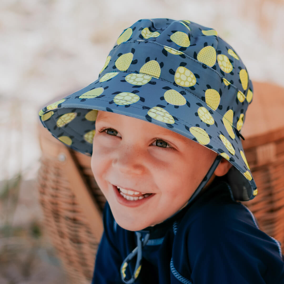 Kids Classic Swim Bucket Sun Hat - Turtle-Hats-Bedhead Hats-52cm / 2-3 years / L-Little Soldiers