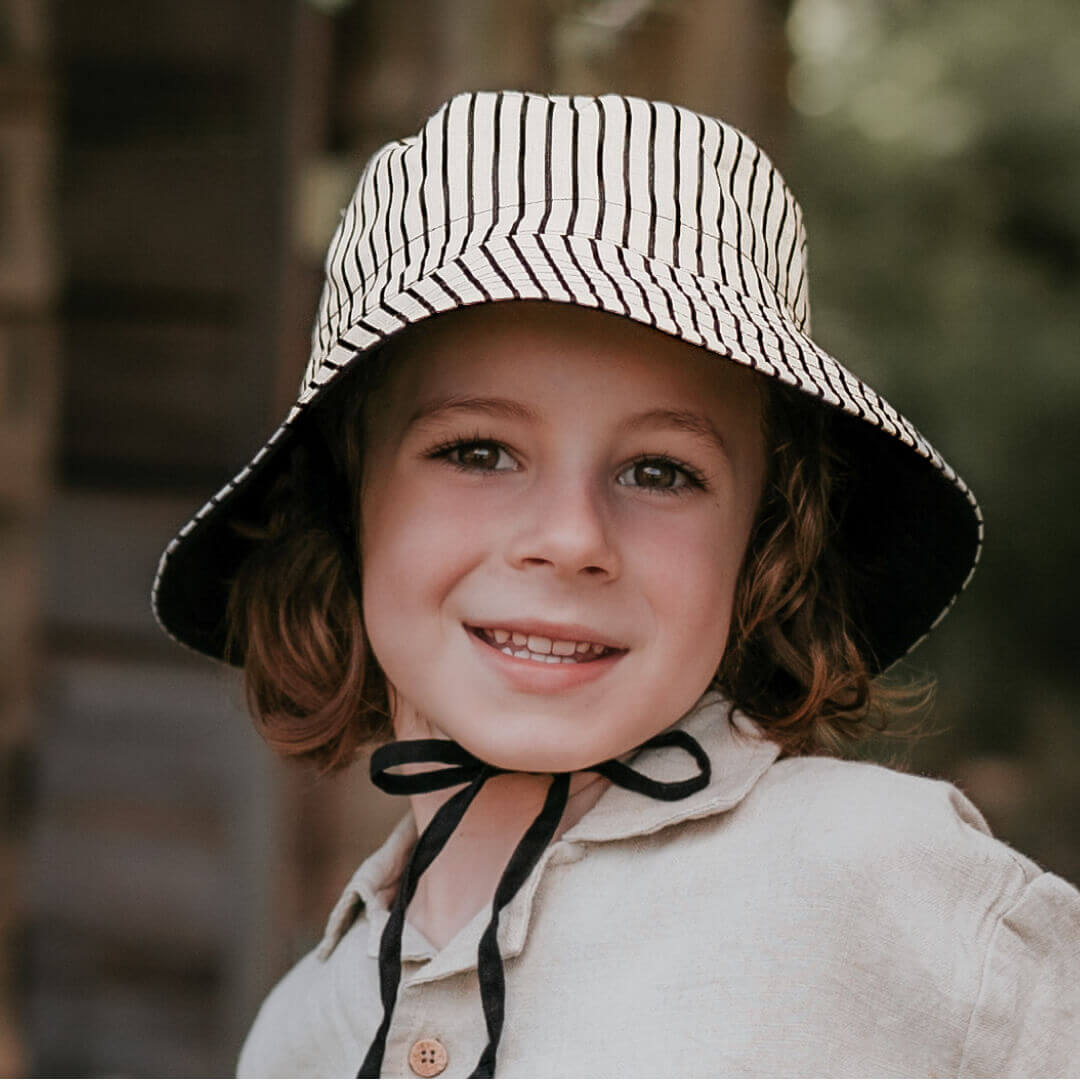 Explorer Kids Reversible Classic Bucket Hat - Bobbie / Ebony-Hats-Bedhead Hats-46-50cm / 6-12 months / S-Little Soldiers