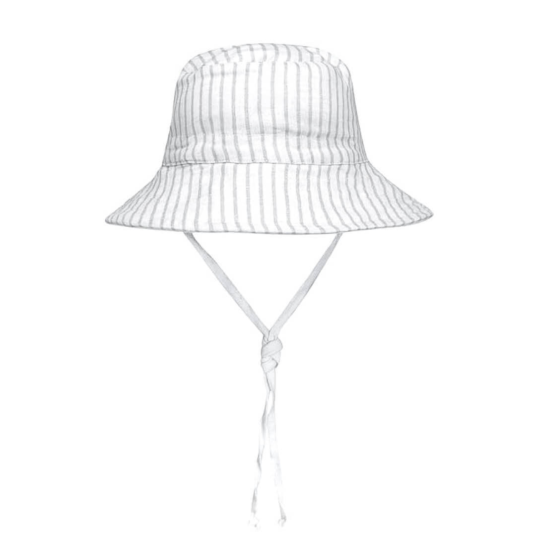 Explorer Kids Reversible Classic Bucket Hat - Finley / Blanc-Hats-Bedhead Hats-3-6mth/42- 46cm / XS-Little Soldiers